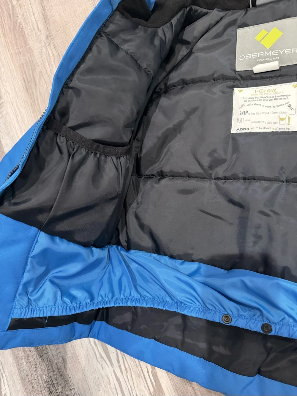 Obermeyer Boys' Blue Puffer Jacket with White Accents